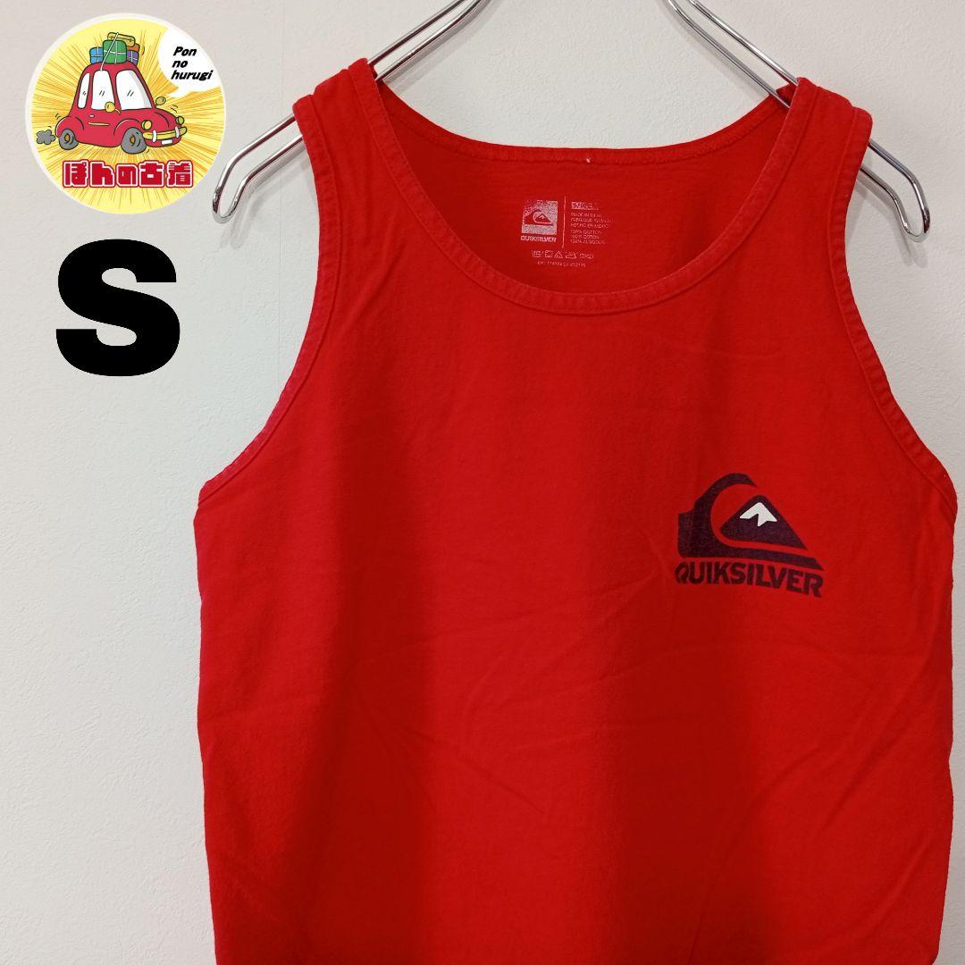 USA古着 QUIKSILVER S タンクトップ　レッド　サーフィン