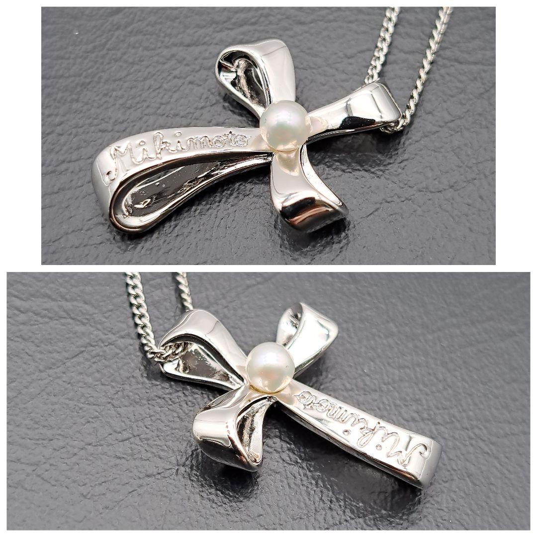 MIKIMOTO ペルリータ パールリボンモチーフ ネックレス シルバー MIKIMOTO PERLITA×Disney ペルリータミキモト×ディズニー SV