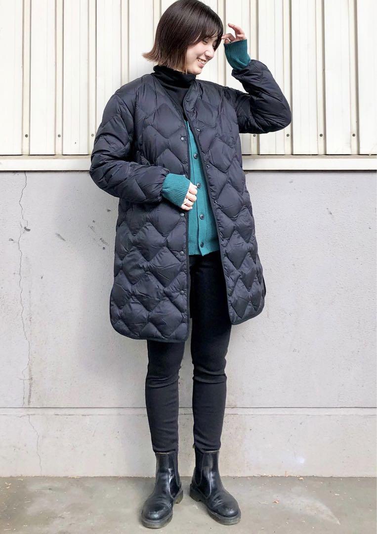 美品 UNIQLO ウルトラライトダウン リラックスコート ブラック XL 黒