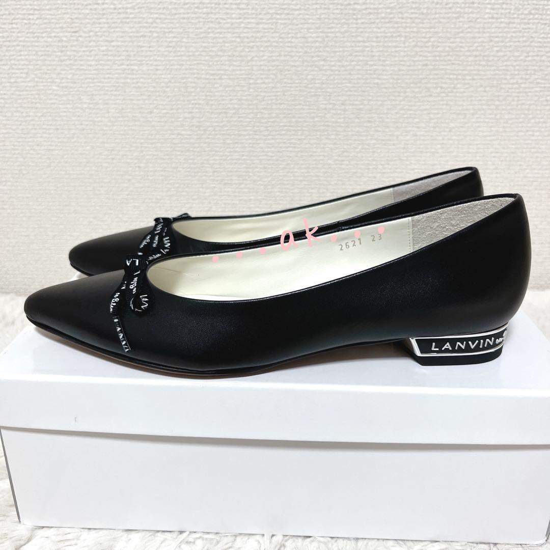 新品 LANVIN en Bleu パンプス フラットシューズ リボン ランバン