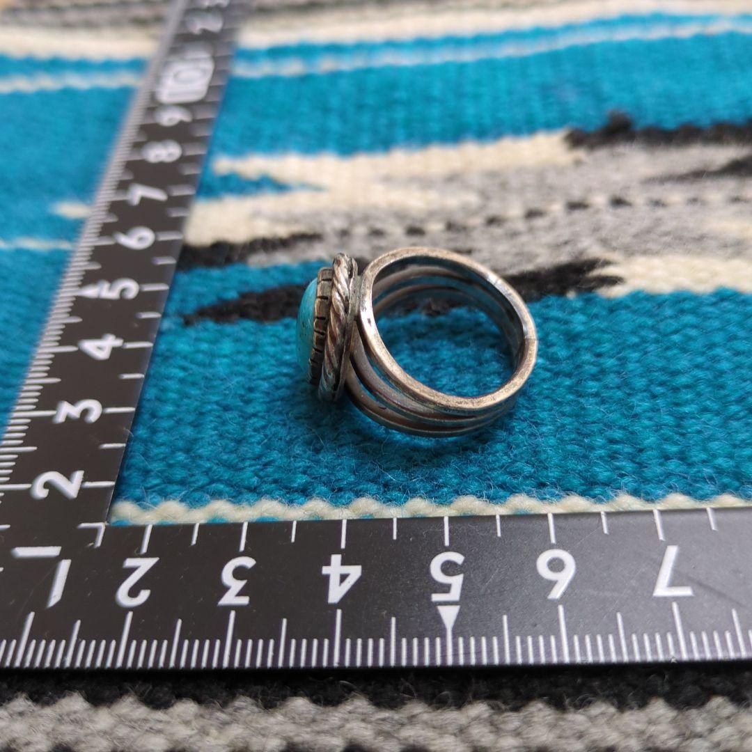 約14号 ハンドメイド ターコイズのシルバーリング シルバー925 ターコイズリング（14号） | Milo Antiques & Vintage