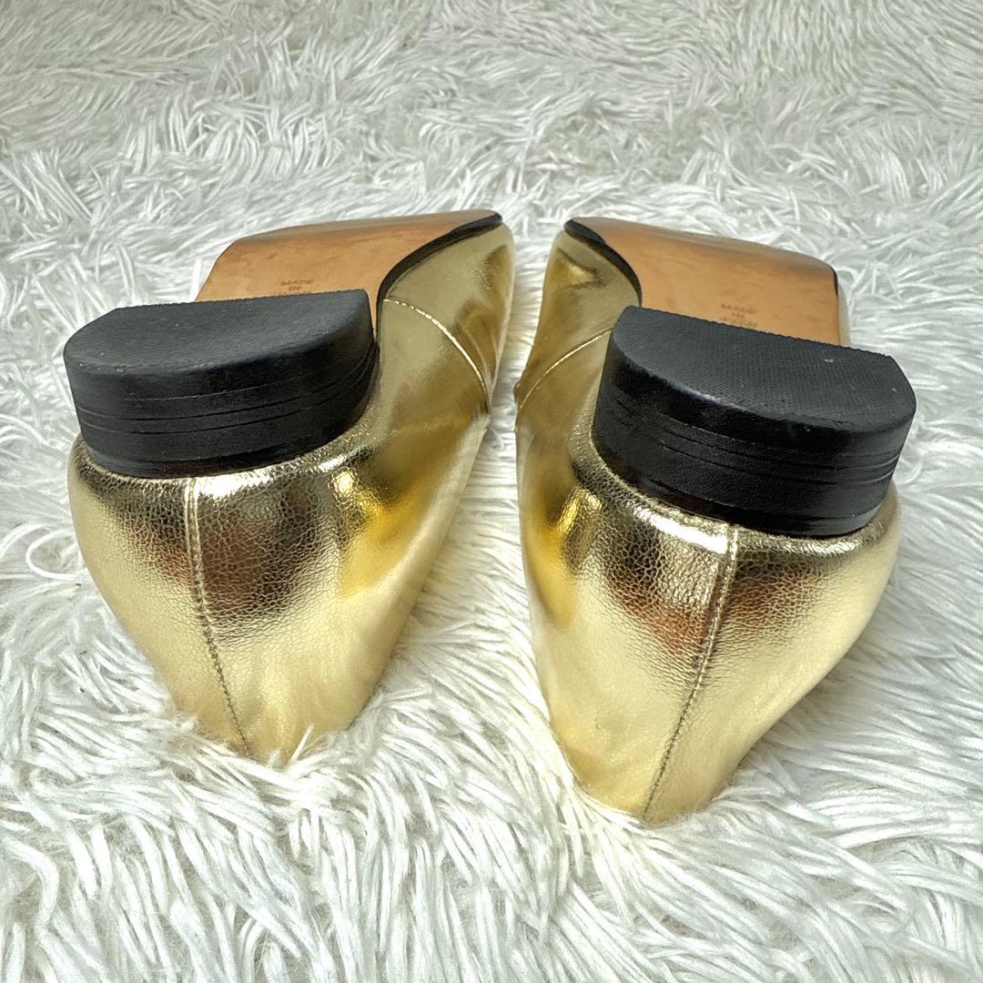美品✨OHGA STRAP PUMPS ゴールド ストラップ スクエア 24cm 美品✨OHGA STRAP PUMPS ゴールド ストラップ スクエア 24cm