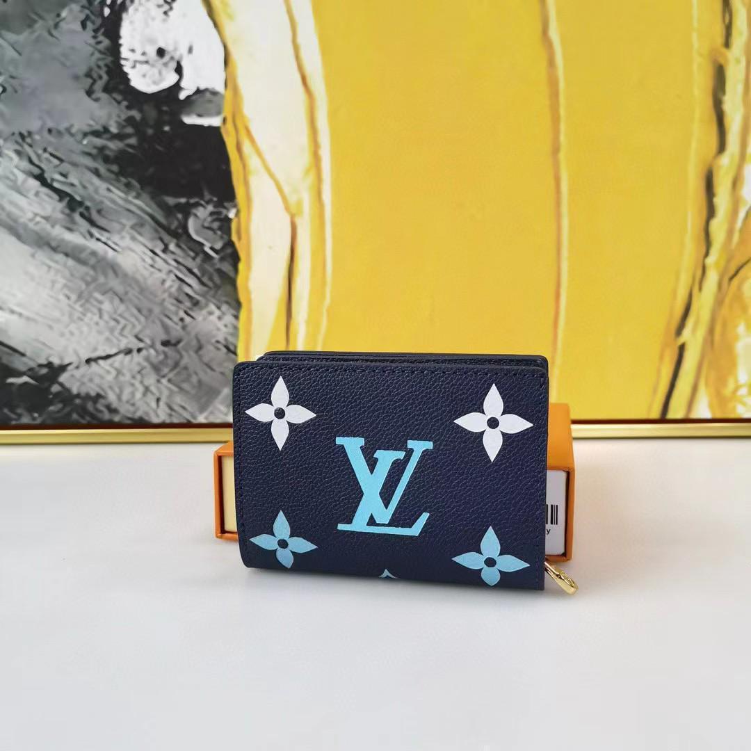 Louis Vuitton ルイ?ヴィトン レディース ブルー 二つ折り財布小物