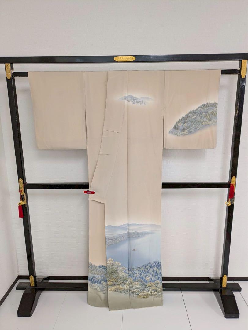 作家物 裄66 美しい風景 紋無し付下げ 訪問着 正絹 T-6435