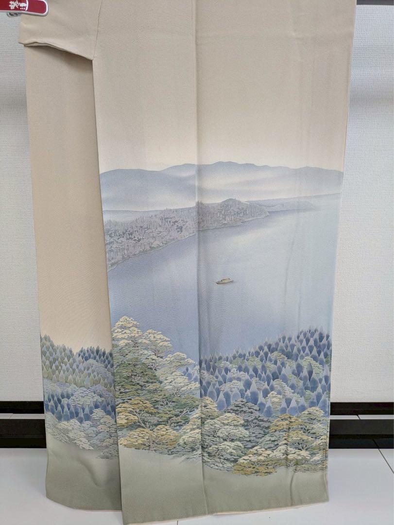 作家物 裄66 美しい風景 紋無し付下げ 訪問着 正絹 T-6435