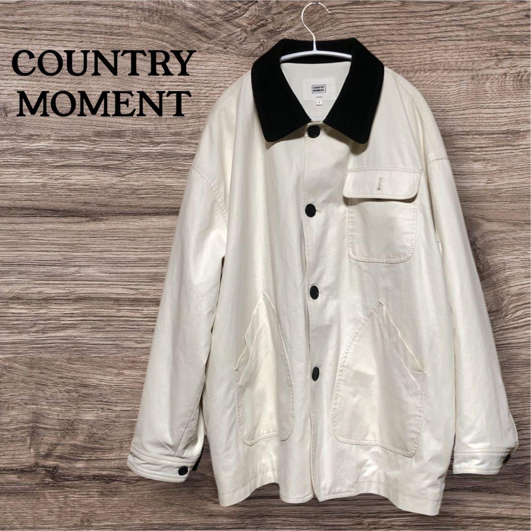 COUNTRY MOMENT ホワイトカバーオールL
