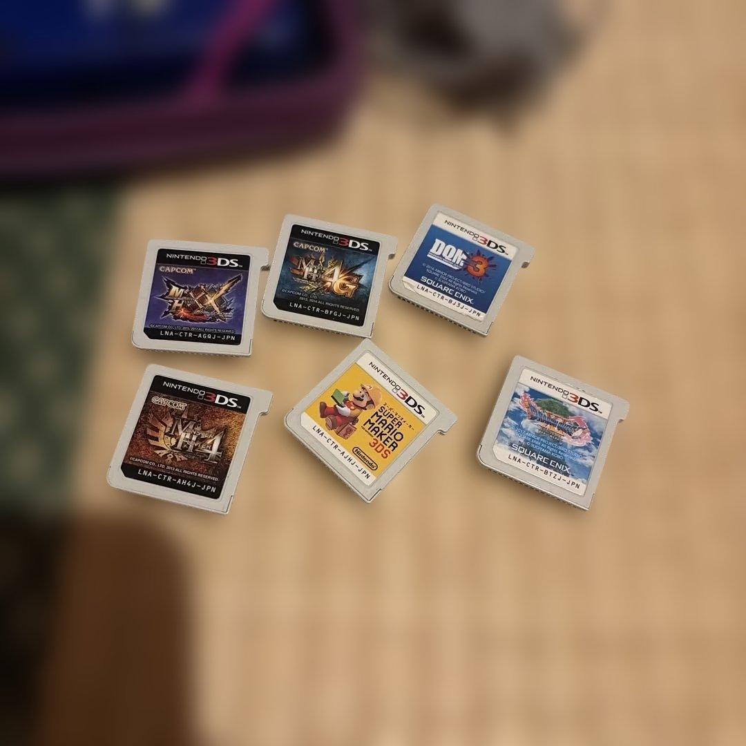 3DS本体 青 カセットセット ケース付き - メルカリ