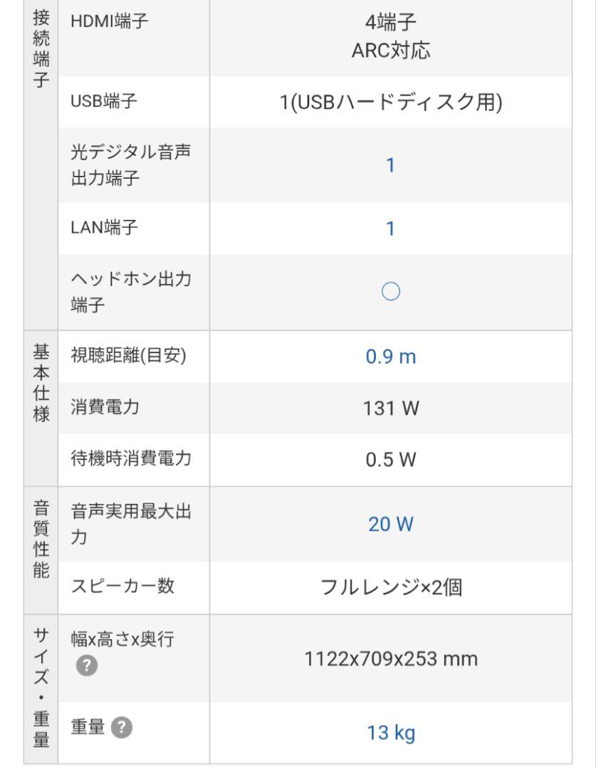 最安値　SHARP　シャープ　4K液晶テレビ 50インチ　2020年製