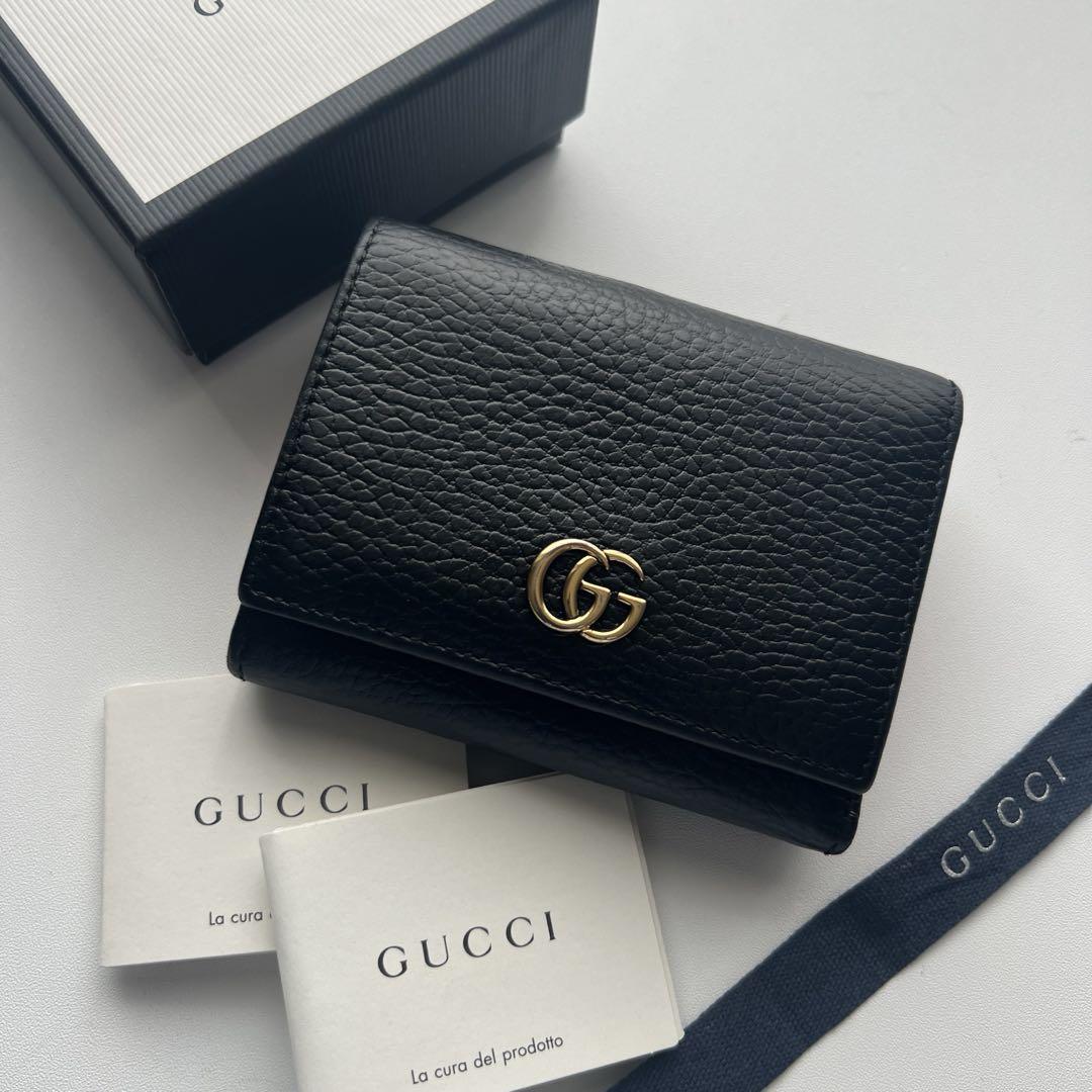 279 極上美品 GUCCI グッチ マーモント 3つ折り財布