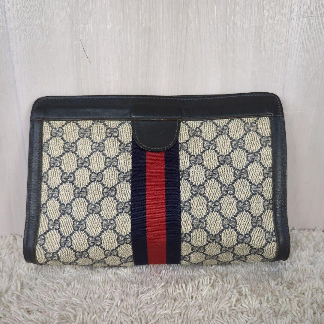 GUCCI オールド グッチ クラッチ バッグ ポーチ シェリーライン
