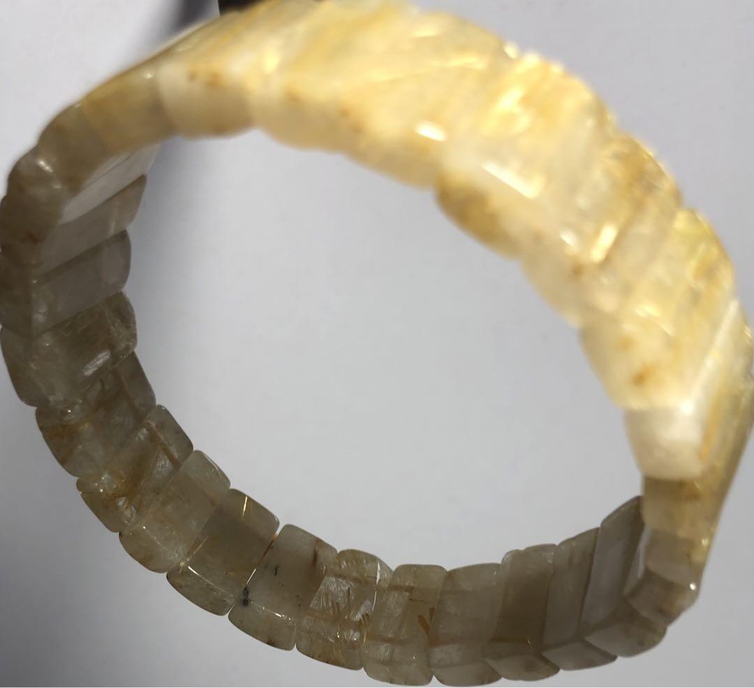 天然石ゴールドルチルクォーツブレスレット