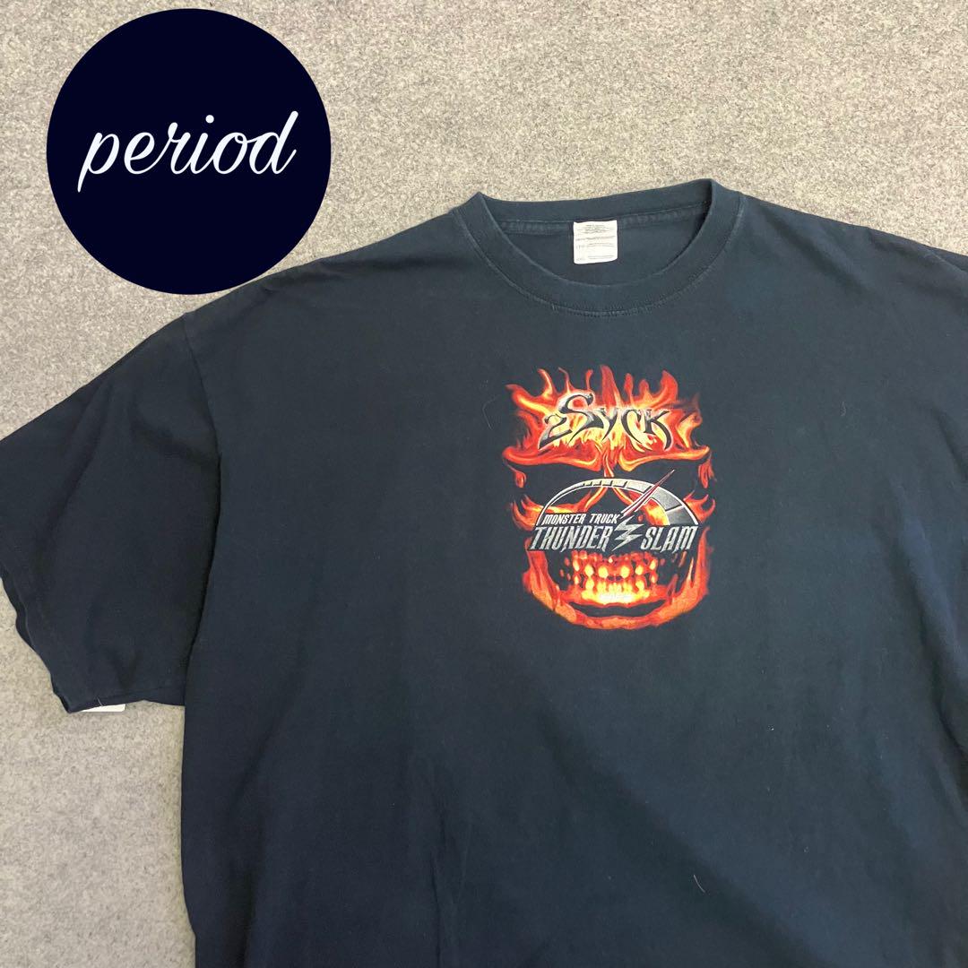 P1020 GILDAN 古着　レーシング　プリントTシャツ　ストリート