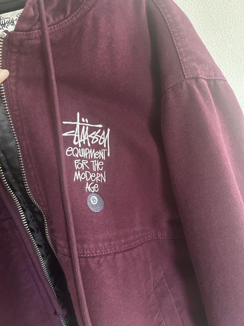 Stussy フード付きバーガンディジャケット