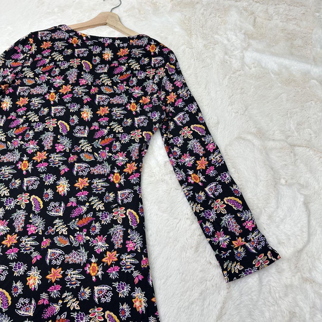 ✨美品✨ダイアン シルク100% 花柄ワンピース 華やか Aライン 10 L