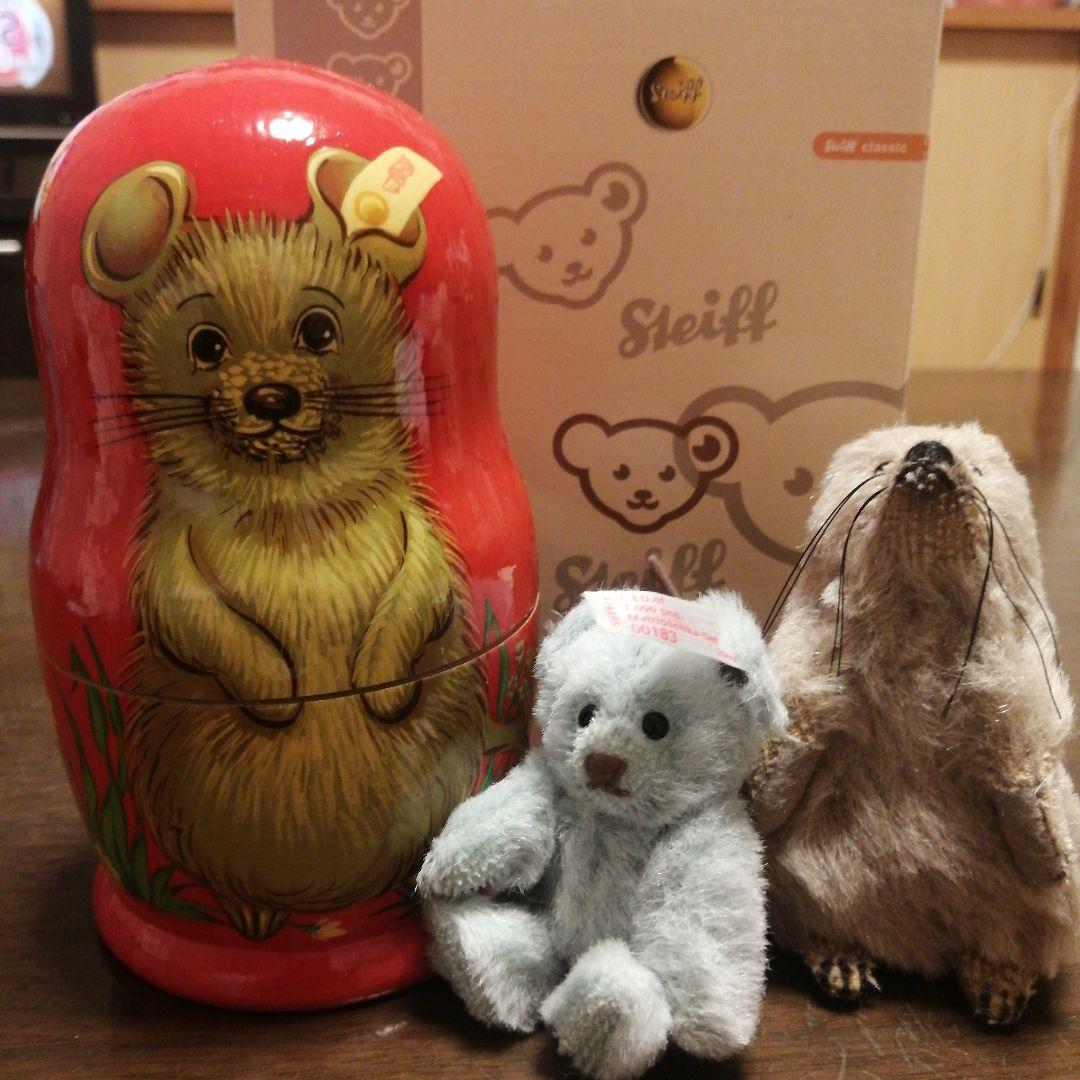 福袋 セール Steiff おもちゃ 08 マウスとクマ マトリョーシカ ぬいぐるみ
