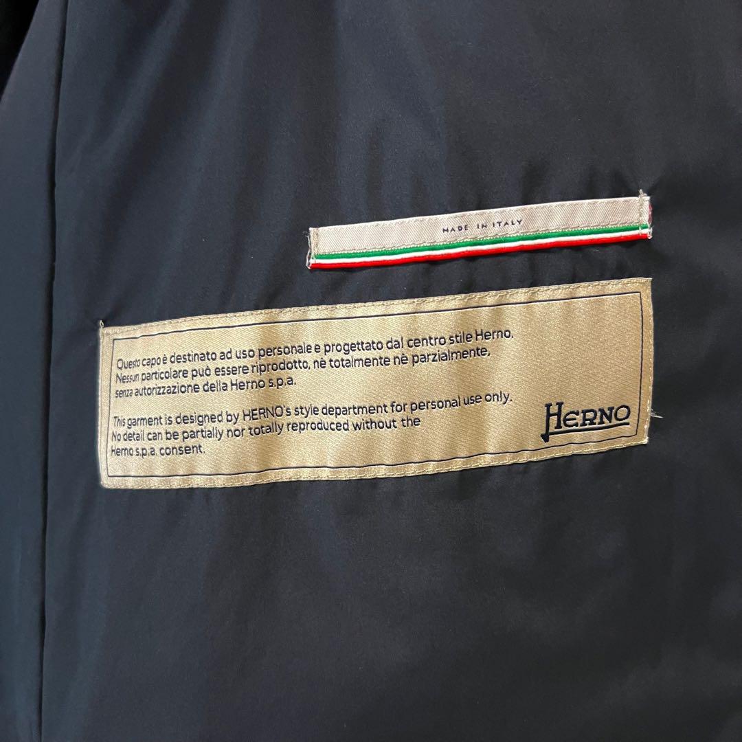 HERNO ヘルノ ダウンコート ウール切替 フェザー ブラック フード取り外し