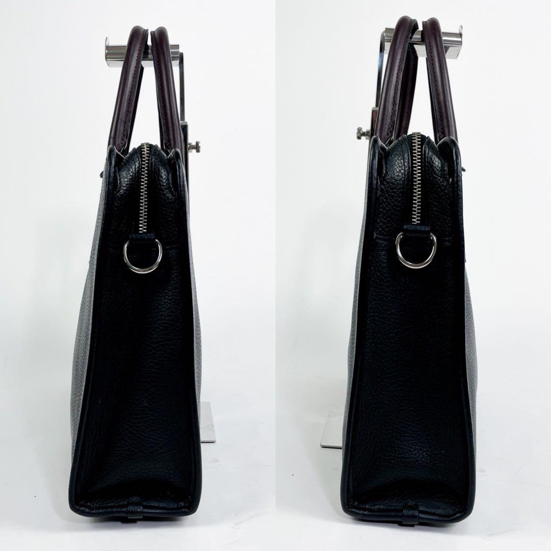 美品✨COACH ブリーフケース ビジネスバッグ A4 レザー　バイカラー黒