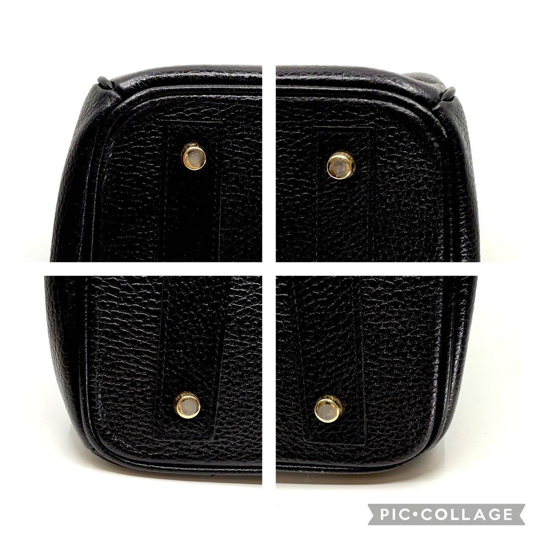 【美品】HIGH CLASS ハンドバッグ ゴールド金具 レザー ブラック 40