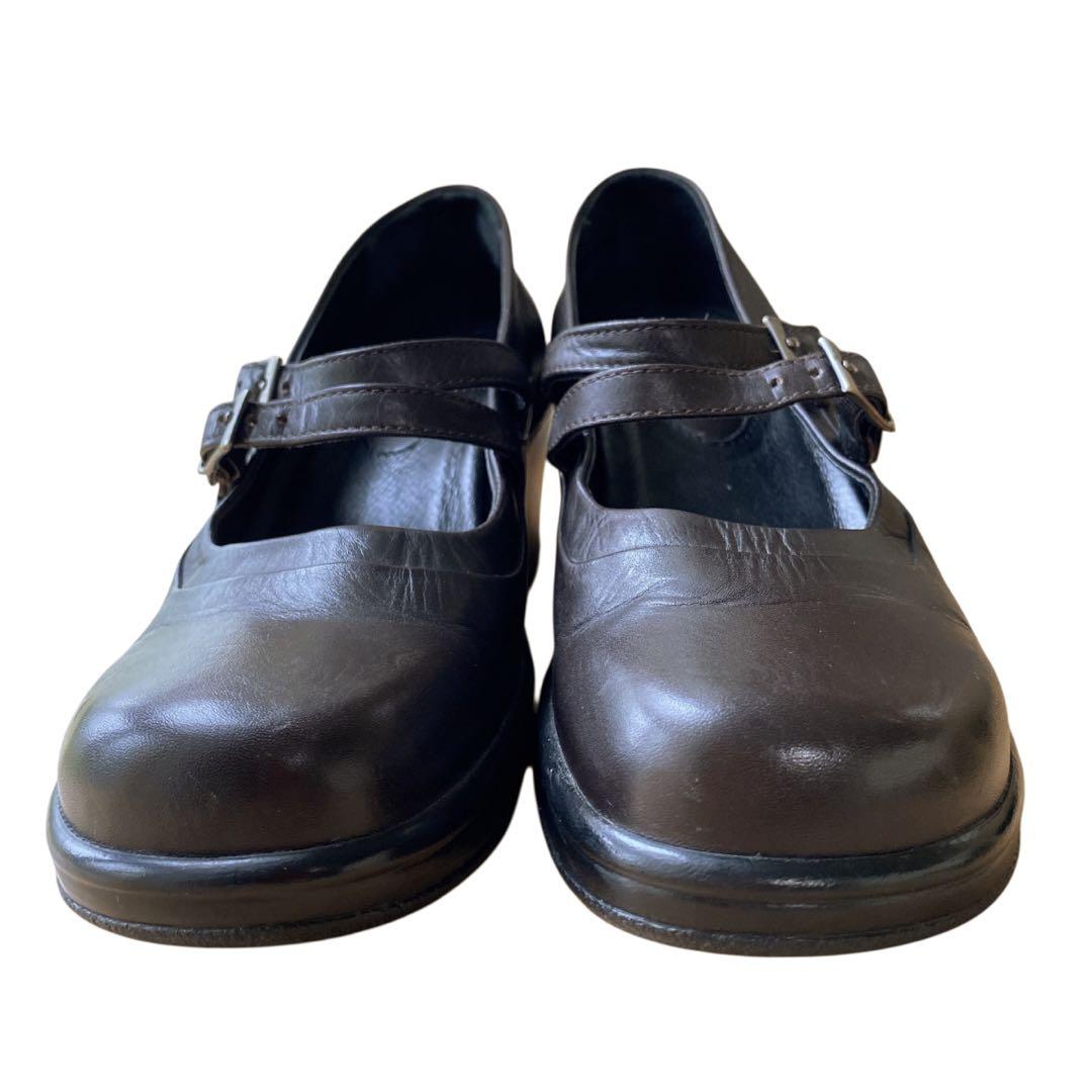 良品 ダンスコ ダブルストラップ シューズ 24.5㌢ ブラウン DANSKO