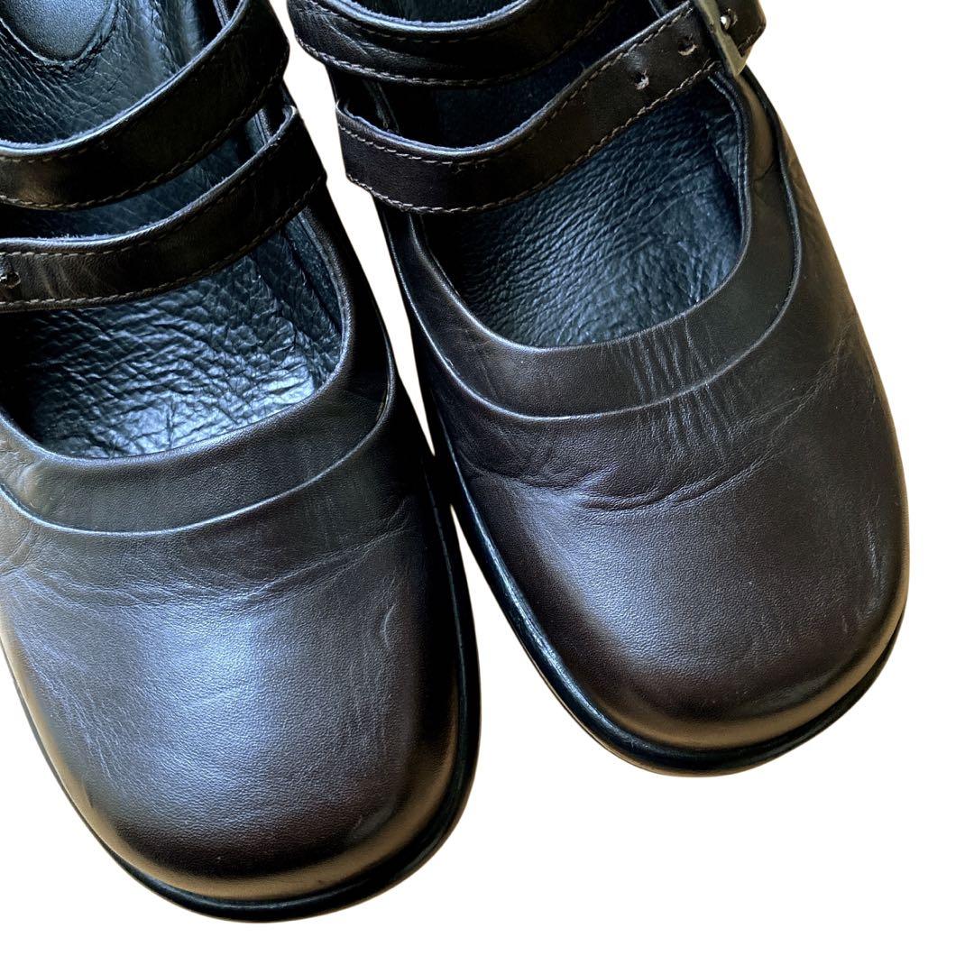 良品 ダンスコ ダブルストラップ シューズ 24.5㌢ ブラウン DANSKO