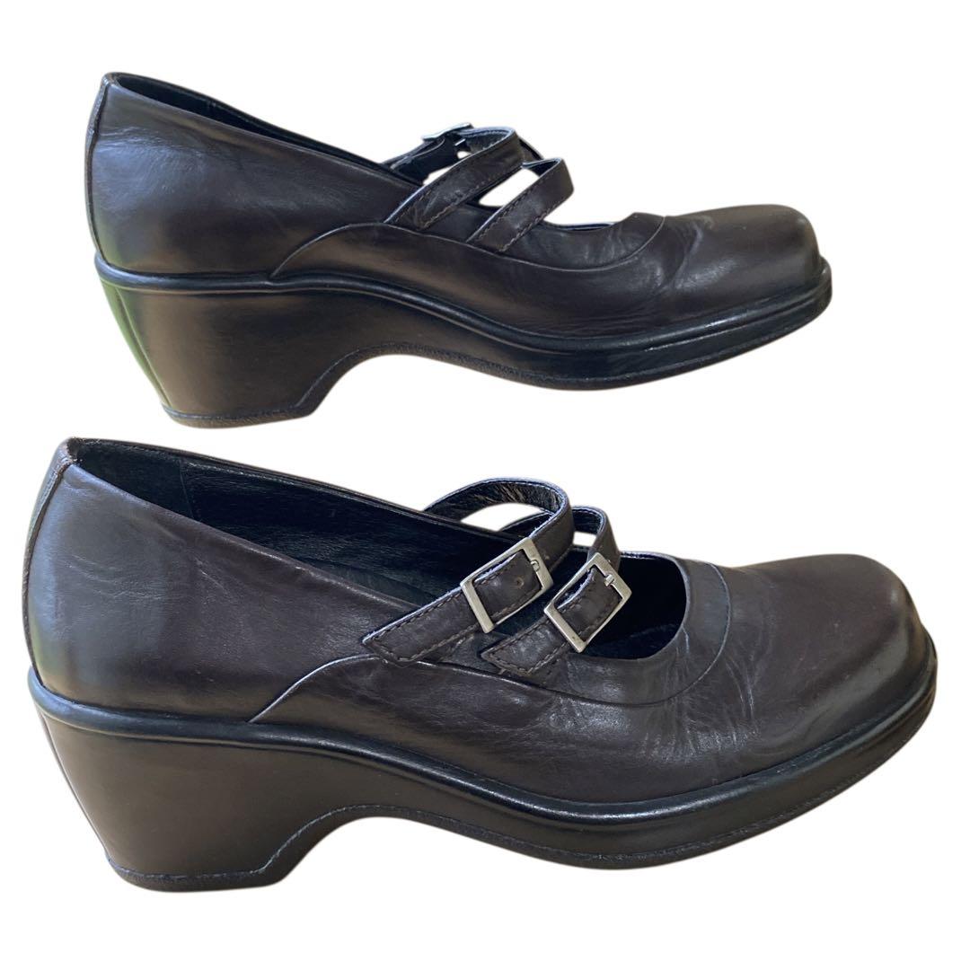 良品 ダンスコ ダブルストラップ シューズ 24.5㌢ ブラウン DANSKO