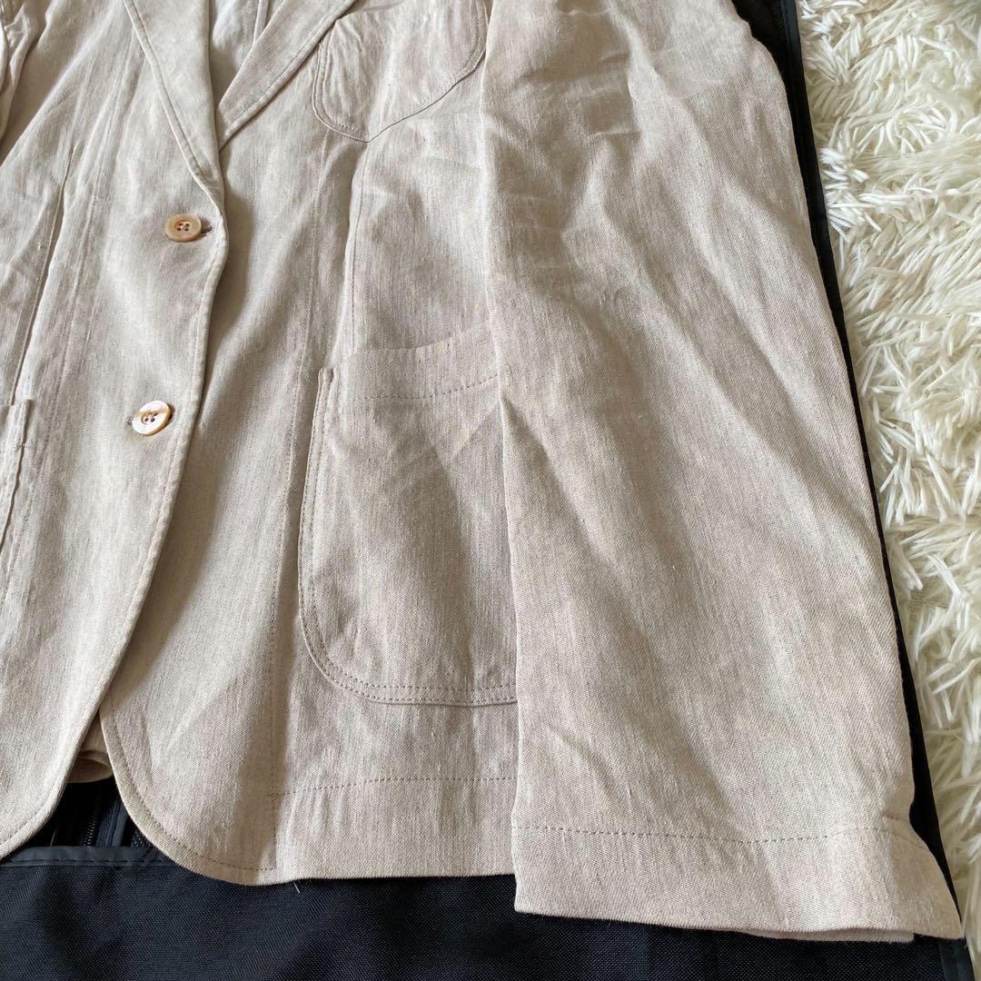 【美品✨】LARDINI リネン混 テーラードジャケット アイボリー 40