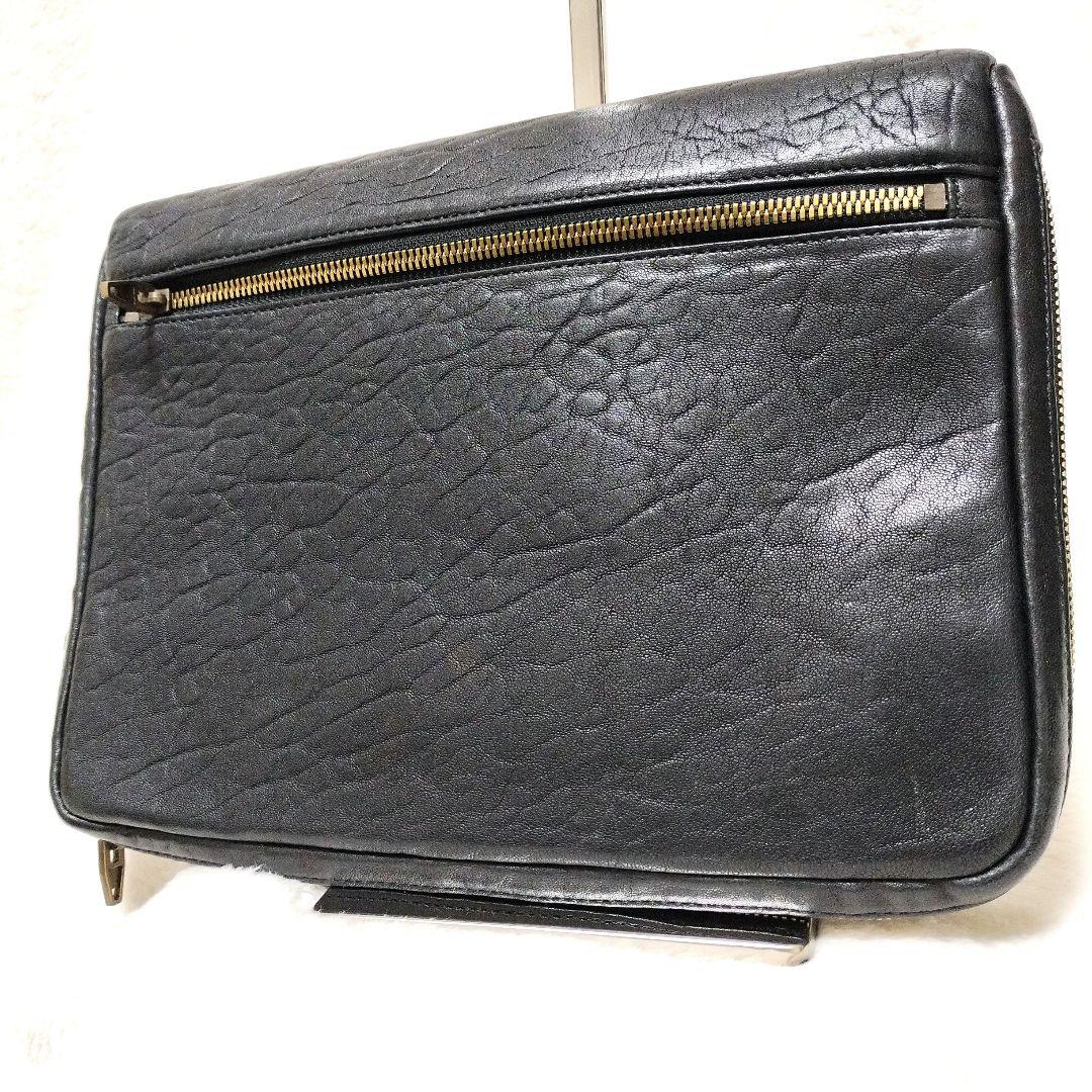【美品】ALEXANDER WANG　クラッチバック　レザー　型押し　ブラック