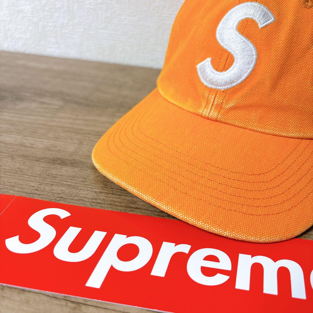 正規品　Supreme キャップ　帽子 アメリカ製　Sロゴ オレンジ