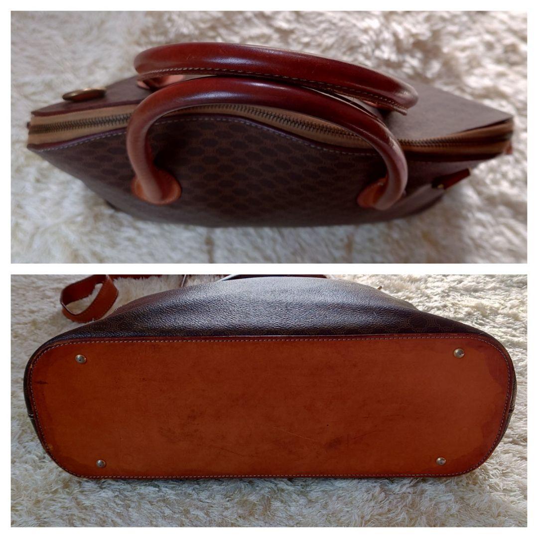 美品 CELINE 2way ドーム型 ハンドバッグ マカダム柄 レザー A4可 CELINE 2way ショルダーバッグ ハンドバッグ ドーム型 マカダム