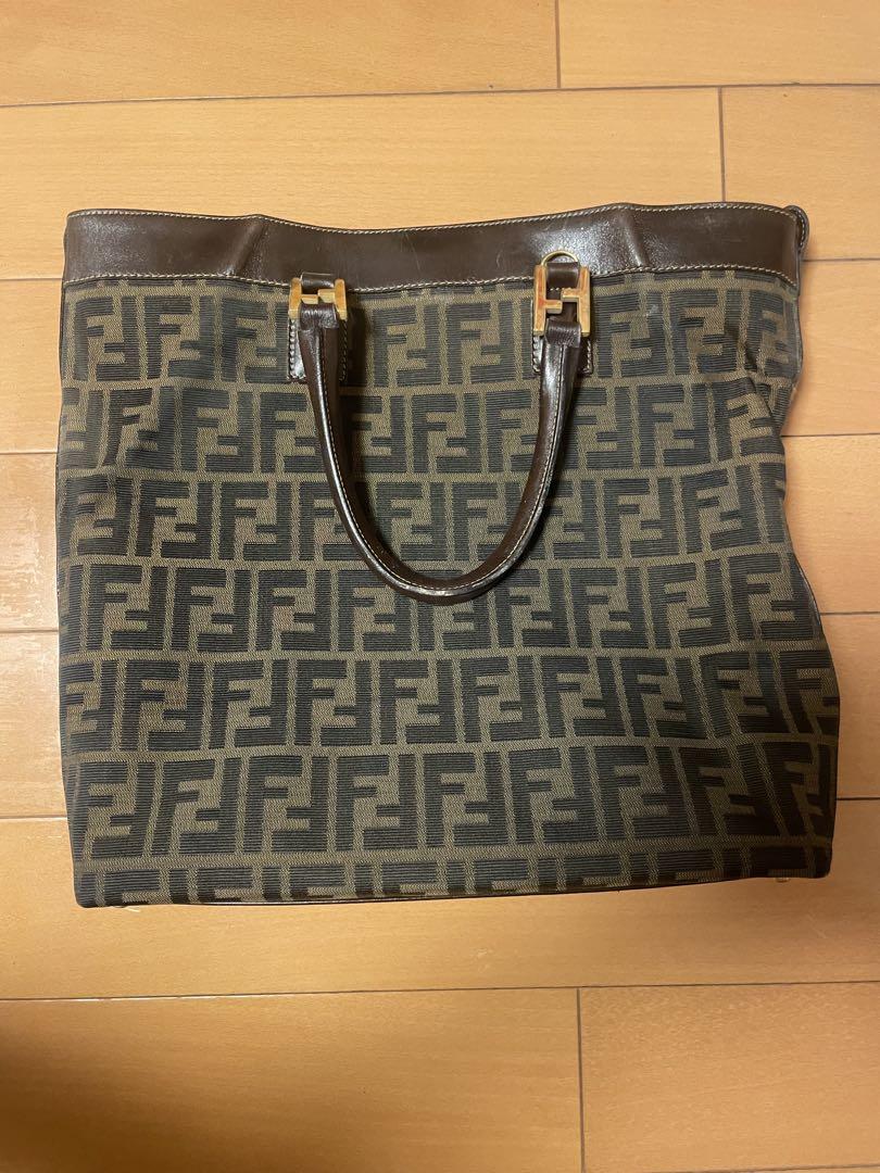 FENDI フェンディ トートバッグ ズッカ柄 ハンドバッグ ブラウンキャンバス