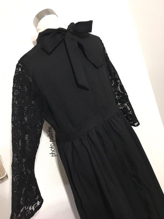 バックリボン ワンピース Merlot ドレス デコルテレース Merlot ドレス ワンピースレディース Plus バックリボン デコルテレース 完売品