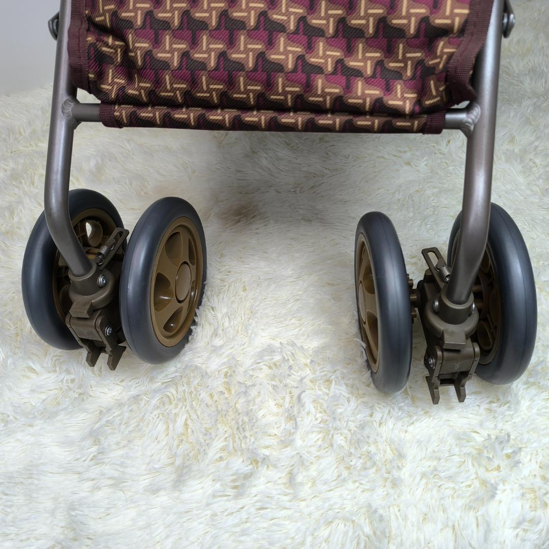 【未使用品✨】島製作所　シルバーカー　千鳥格子　ブレーキ付き　四輪　手押し車
