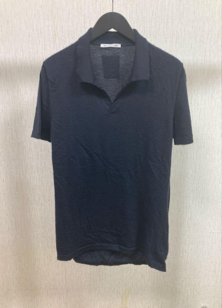 BALLANTYNE メンズカシミヤ半袖ニットポロ