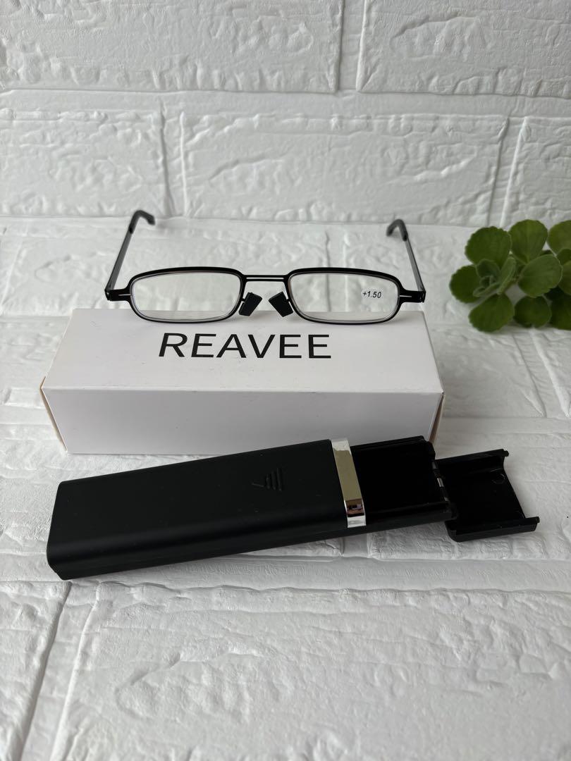 [REAVEE]老眼鏡 ポケット携帯用ケース付超軽量男女兼用 度数 「+1.5