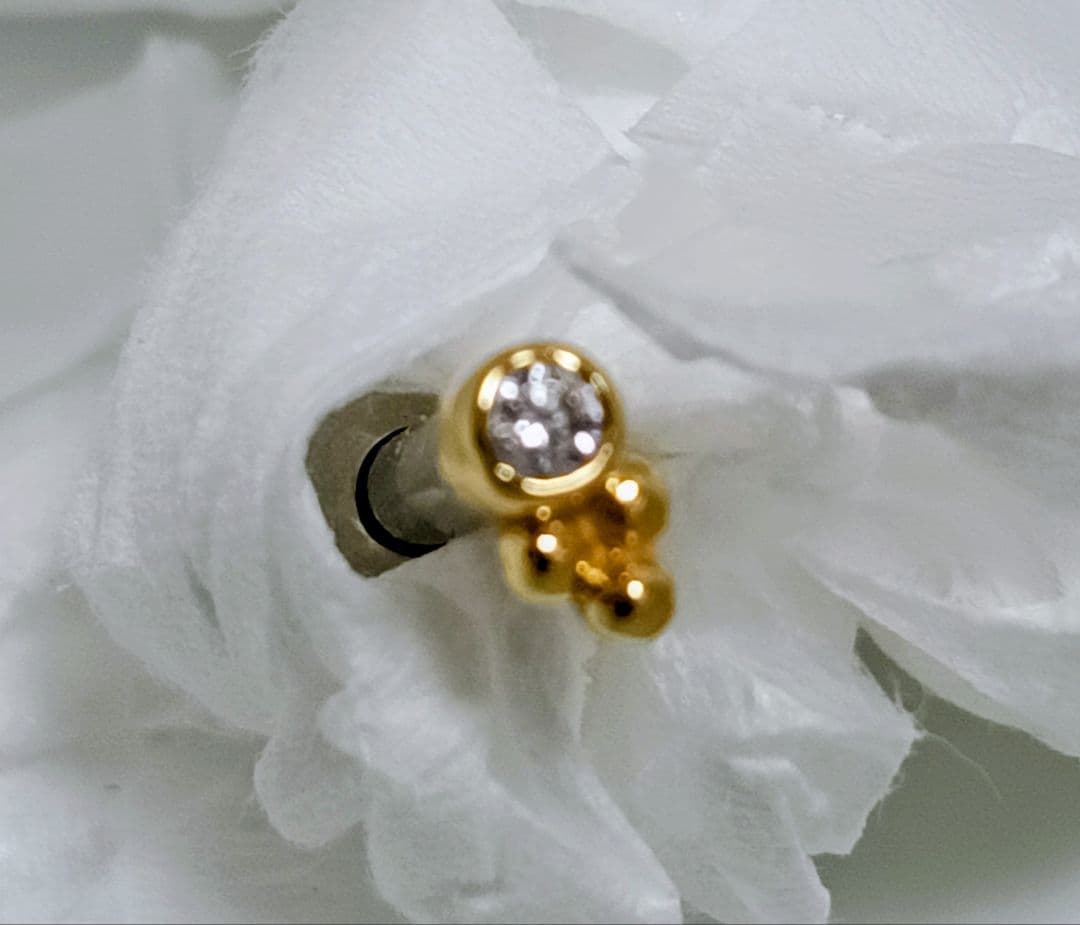 1ポイント k18 サブリナエンドバーベルセット　アナトメタル　ボディピアス