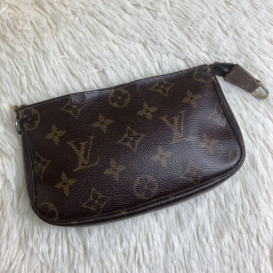 LOUIS VUITTON アクセソワール モノグラム レザー ブラウン縦10cm