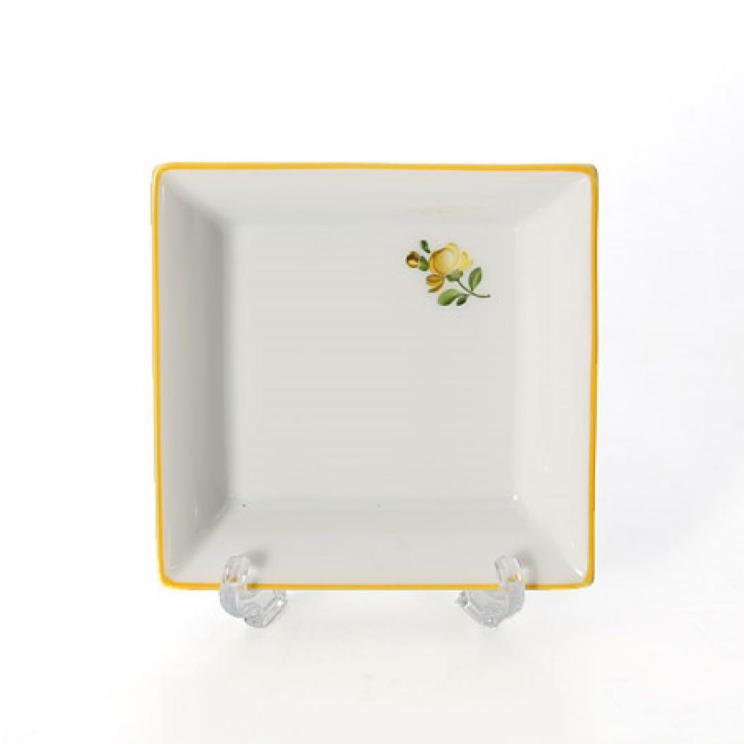 プティットフルール（7096C） イエロー スクエアディッシュ 8×8cm867