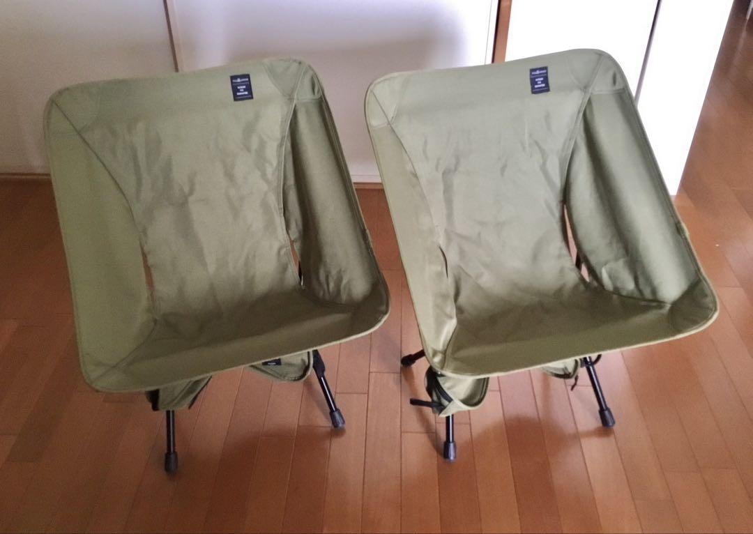 アウトドアチェア 耐荷重150kg オリーブグリーン　2個セット