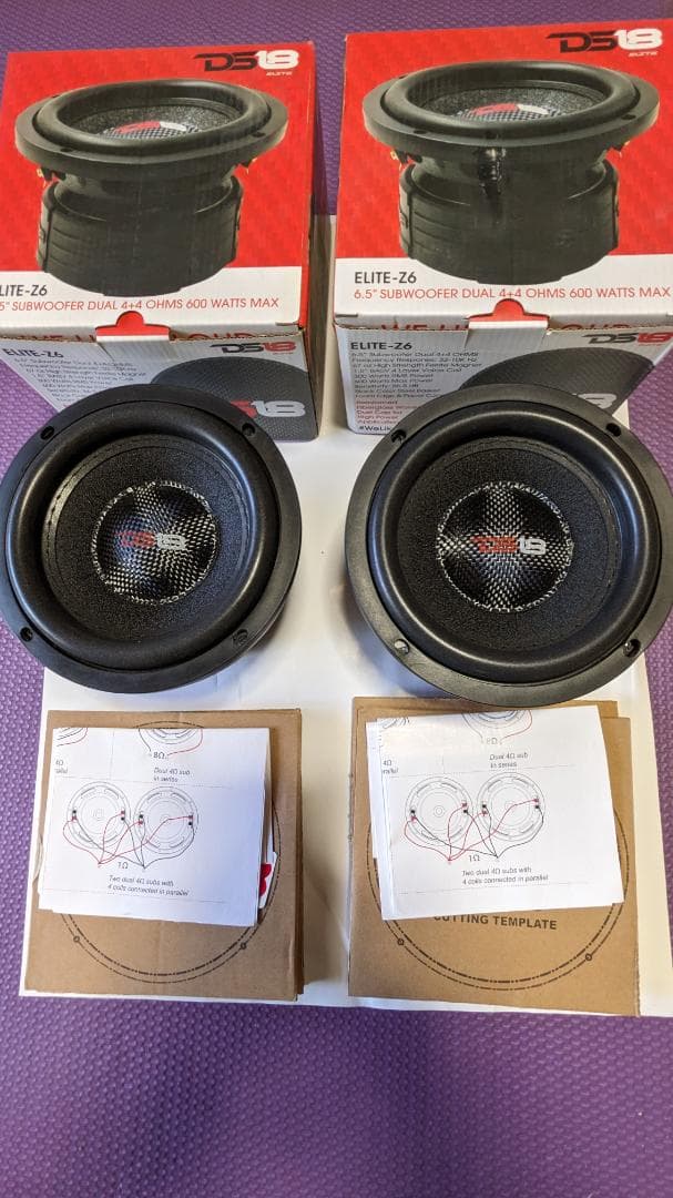 DS18 ELITE-Z6 6.5インチ サブウーファー(4Ω)2個セット未使用