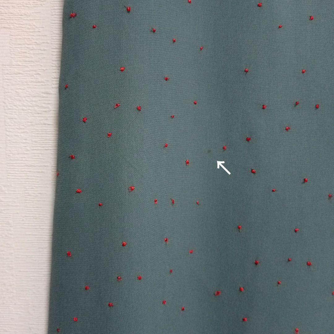シビラ ロングワンピース ドット刺繍 ベルト グリーン系 L シビラ ロングワンピース ドット刺繍 ベルト グリーン系 L