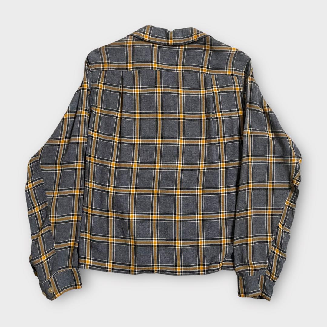 TOWN CRAFT 50s シャツ オープンカラー 開襟 長袖 チェック