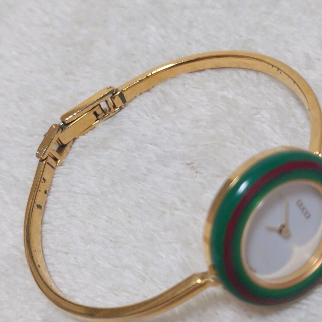 【稼働品・ベゼル完品】 グッチ　チェンジベゼル　腕時計　ゴールド　スイス製