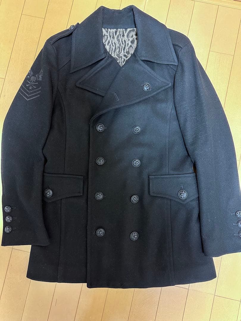 Roen ロエン Pコート バックストーンスカル 46MサイズM Roen