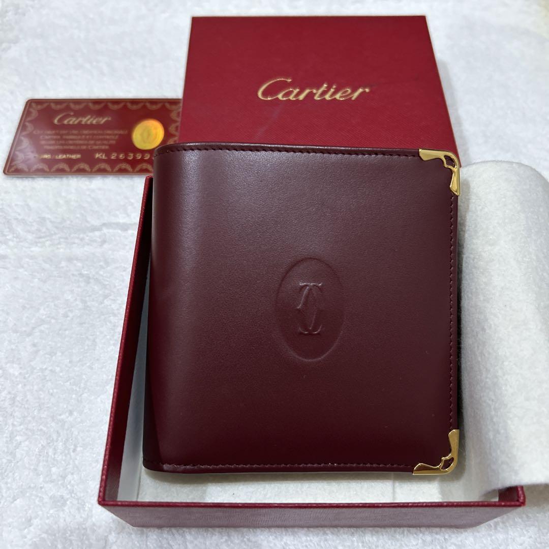 Cartier 極美品□Cartier カルティエ サントス ドゥ レザー 二