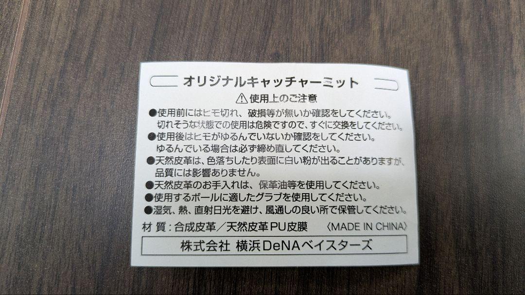 横浜DeNAベイスターズ ファンクラブ キャッチャーミット