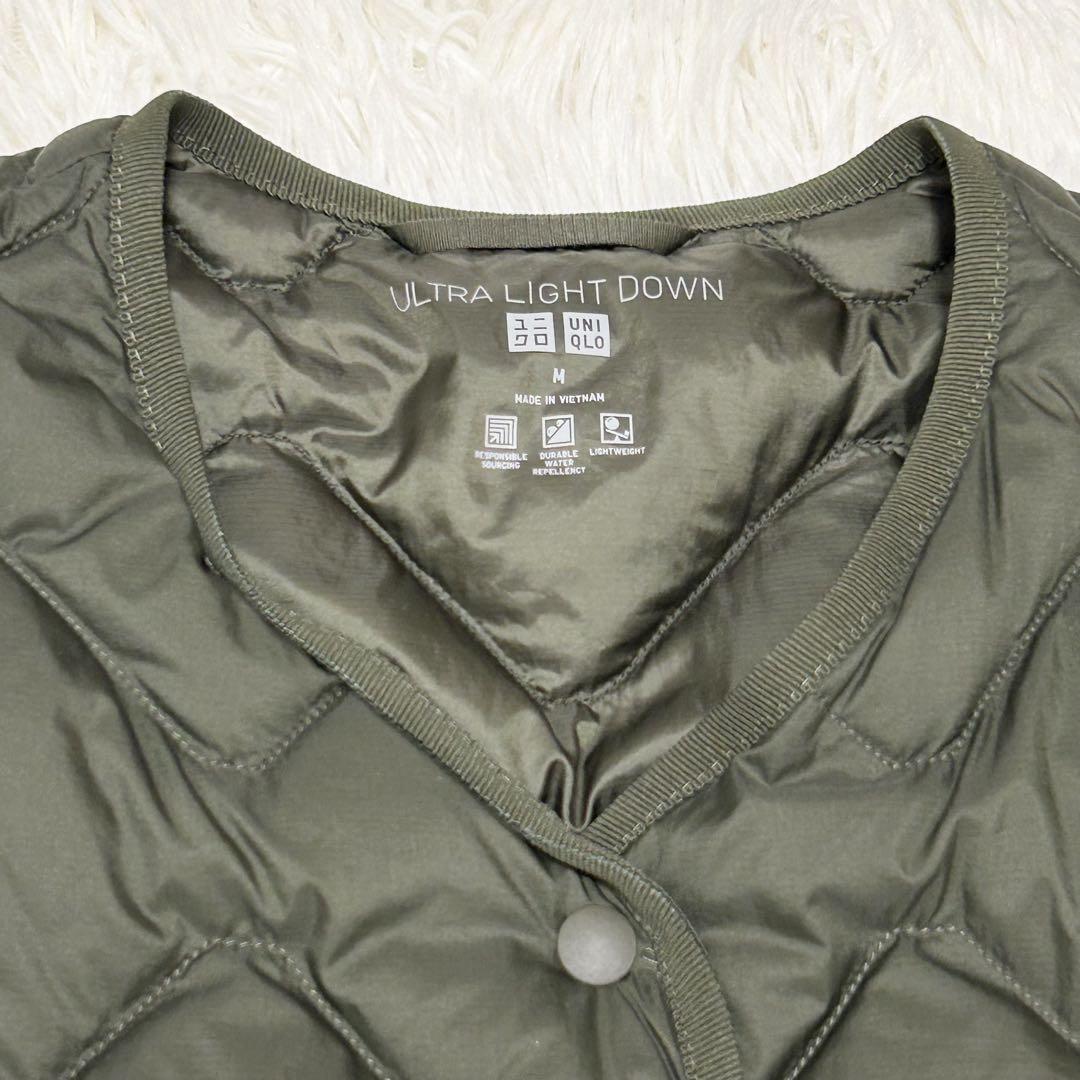 【限定値下げ中】UNIQLO M ウルトラライトダウン　ロングベスト　オリーブ