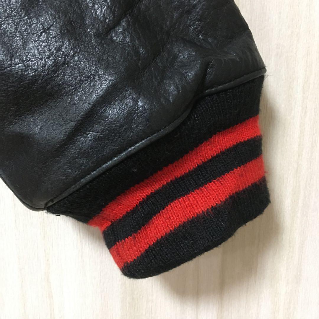 販促激安 クージー ジップアップ レザースタジャン リブライン 刺繍 ...