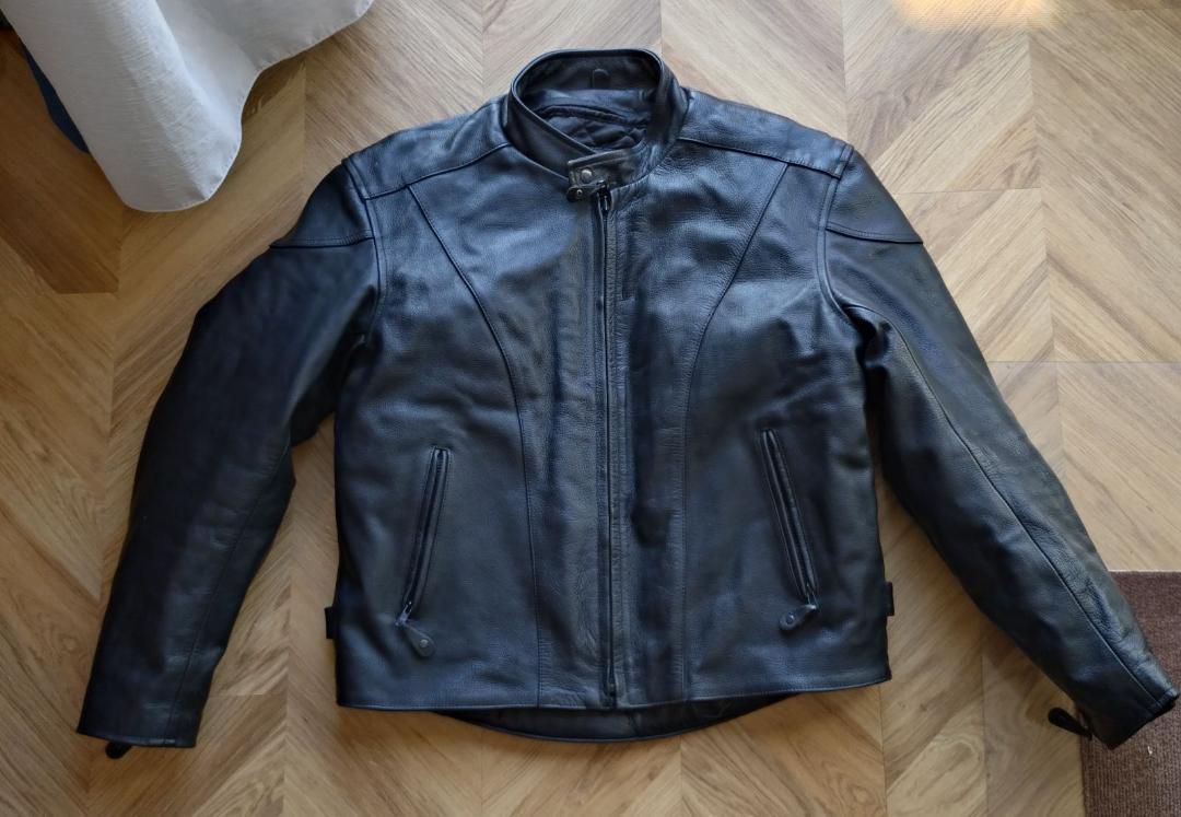 レザー バイクジャケット ブラック (Size: 46)
