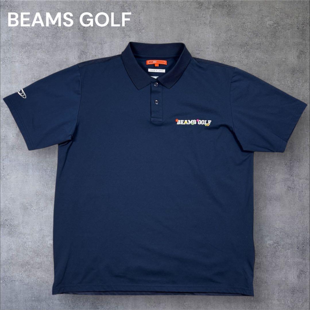 極美品 BEAMSGOLF ビームスゴルフ ポロシャツ ストレッチ プリント L