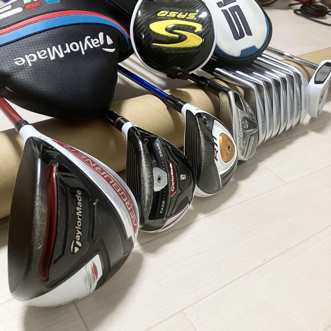 グリップ全て新品/TaylorMadeテーラーメイド他ゴルフフルセット バック付